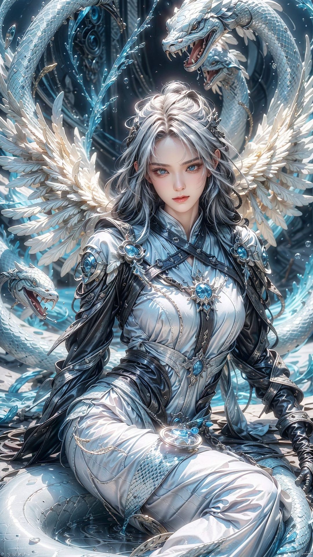 white snake,  Science fiction art,  epic art,  supernatural beauty,  rich in detail,  three-dimensional,  visual feast,  ultra HD,  best quality masterpiecesbest quality masterpieces, yushui, <lora:EMS-8537-EMS:0.400000>, , <lora:EMS-27163-EMS:0.400000>, , <lora:EMS-35532-EMS:0.300000>