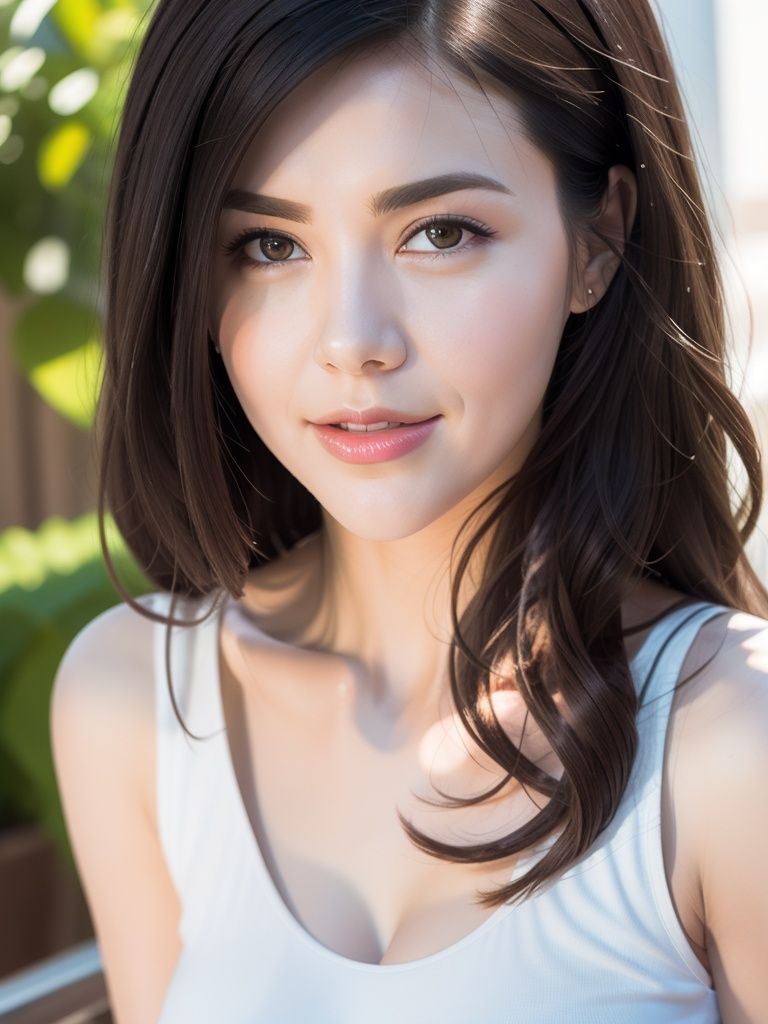 (8K, best quality, Masterpiece: 1.2), (realistic, photorealistic: 1.37), super detailed, 1girl, cute, solo,(nose blush),On one's feet, (smile: 1.15), (shut up) medium breasts, beautiful delicate eyes,   (long hair: 1.4) fair skin, movie light, sunlight, (AV actress: 4), upper_body,  <lora:girl_20230904235525:1>