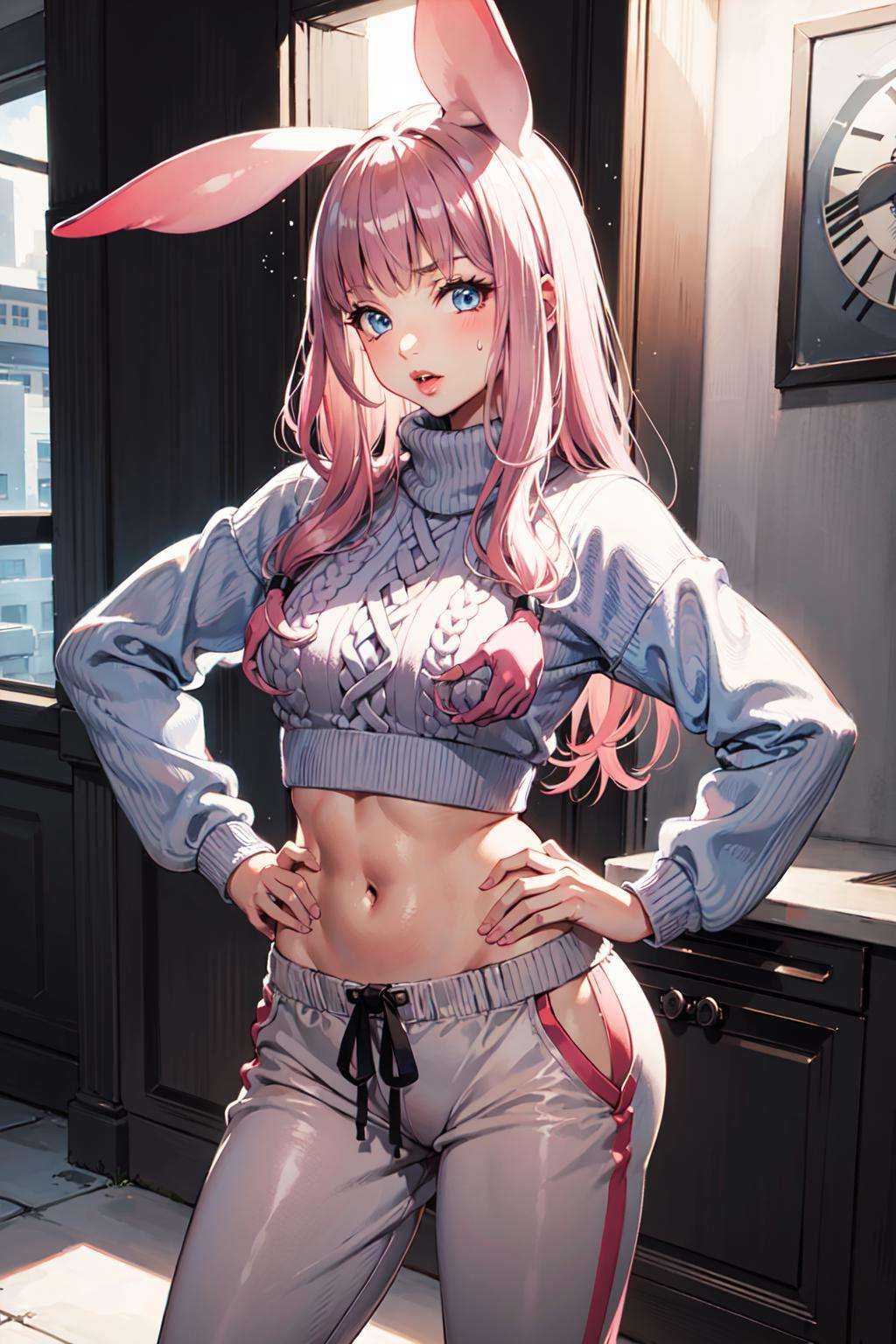 1girl,  blue eyes,  pink hair on Tensor.Art