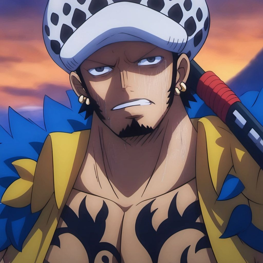 ((best quality)), ((masterpiece)), ((ultra-detailed)),  (detailed light), (an extremely delicate and beautiful),
1boy,(\telafaerjialuo\), male focus, solo, hat, facial hair, weapon, black hair, tattoo, long sideburns, sword, sideburns, goatee, chest tattoo, earrings, jewelry, short hair, open clothes, pectorals, upper body, night