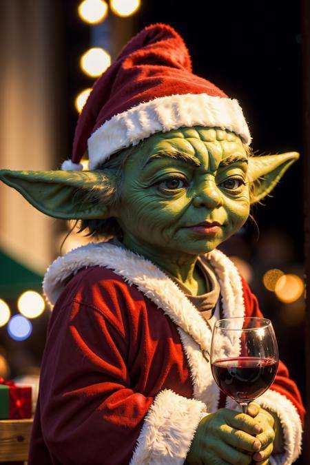 yoda,  Christmas Hat,  Holiday on Tensor.Art