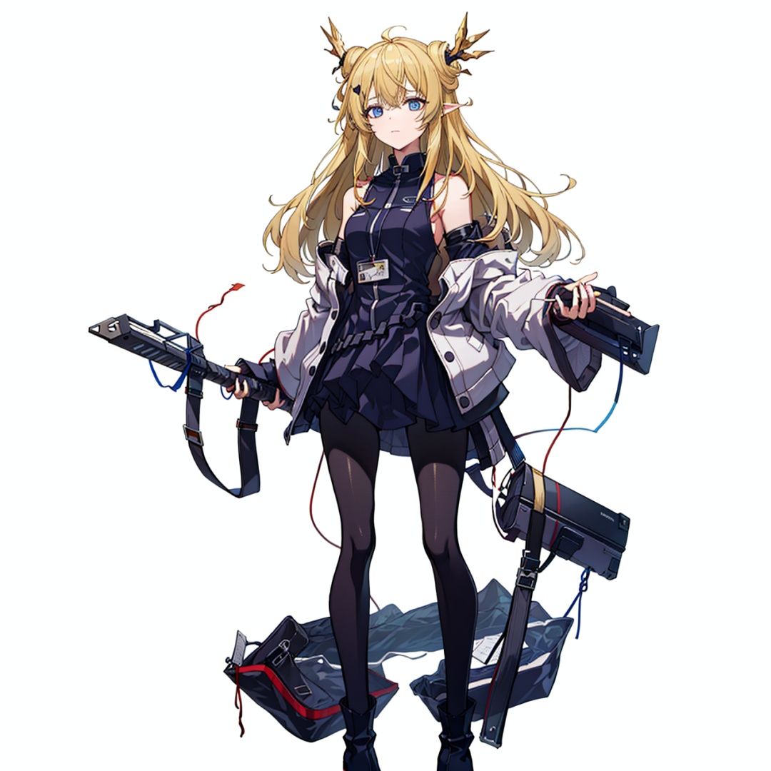 (masterpiece:1.3), (the best quality:1.2), (super fine illustrations:1.2), (Masterpiece), high quality, high detail,((white background:1.2)), looking at viewer, (SOLO:1.4),outline,,simple background, off_shoulder,open_clothes,tail,pointy_ears,high_heel_boots,hair_ornament,hair_between_eyes,blonde_hair,bare_shoulders,animal_ears,transparent_background,full_body,1girl,long_hair,boots,solo,messy_hair,off_shoulder,scar