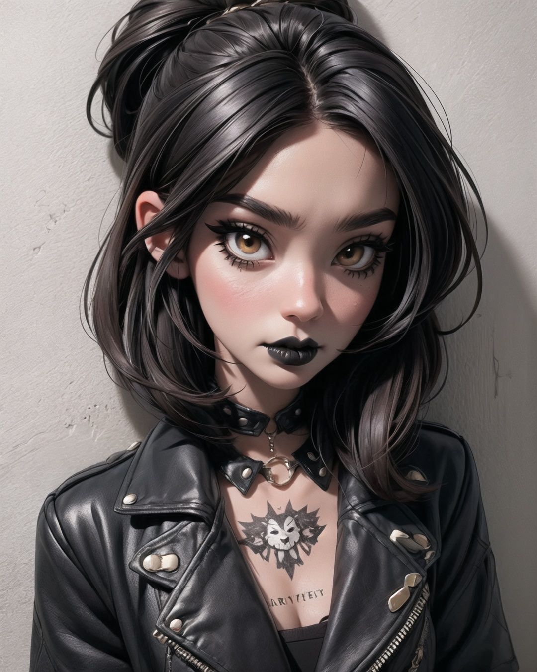 1girl,  punk,  against wall on Tensor.Art