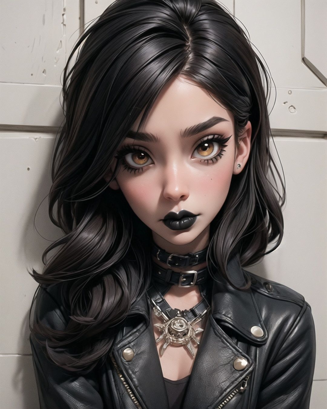 1girl,  punk,  against wall on Tensor.Art