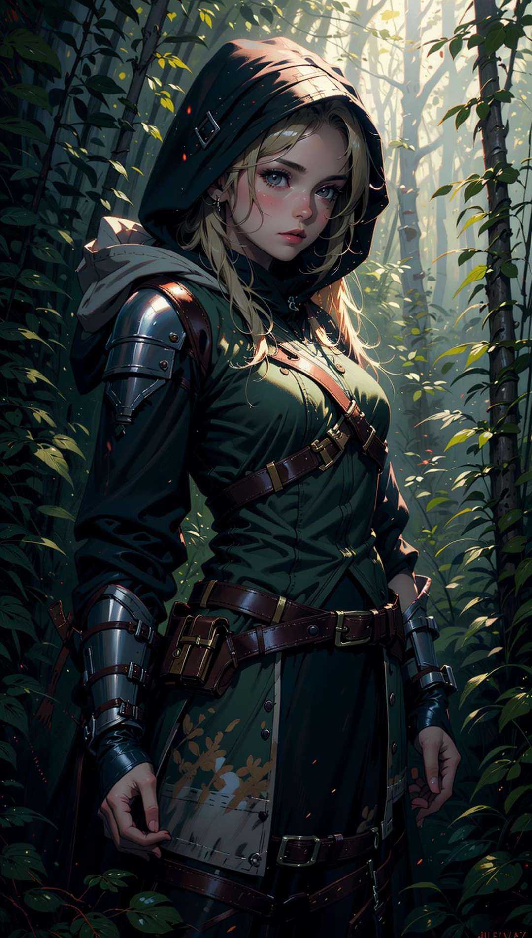 BJ_Oil_painting,  fantasy scene,  female ranger on Tensor.Art