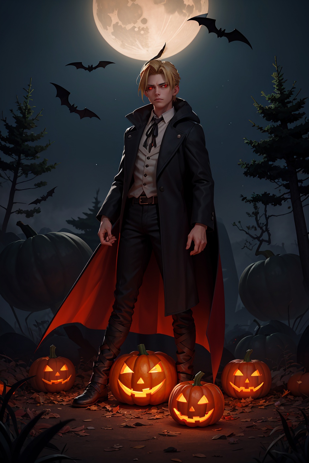 (Boy,  red eyes,  blonde hair on Tensor.Art