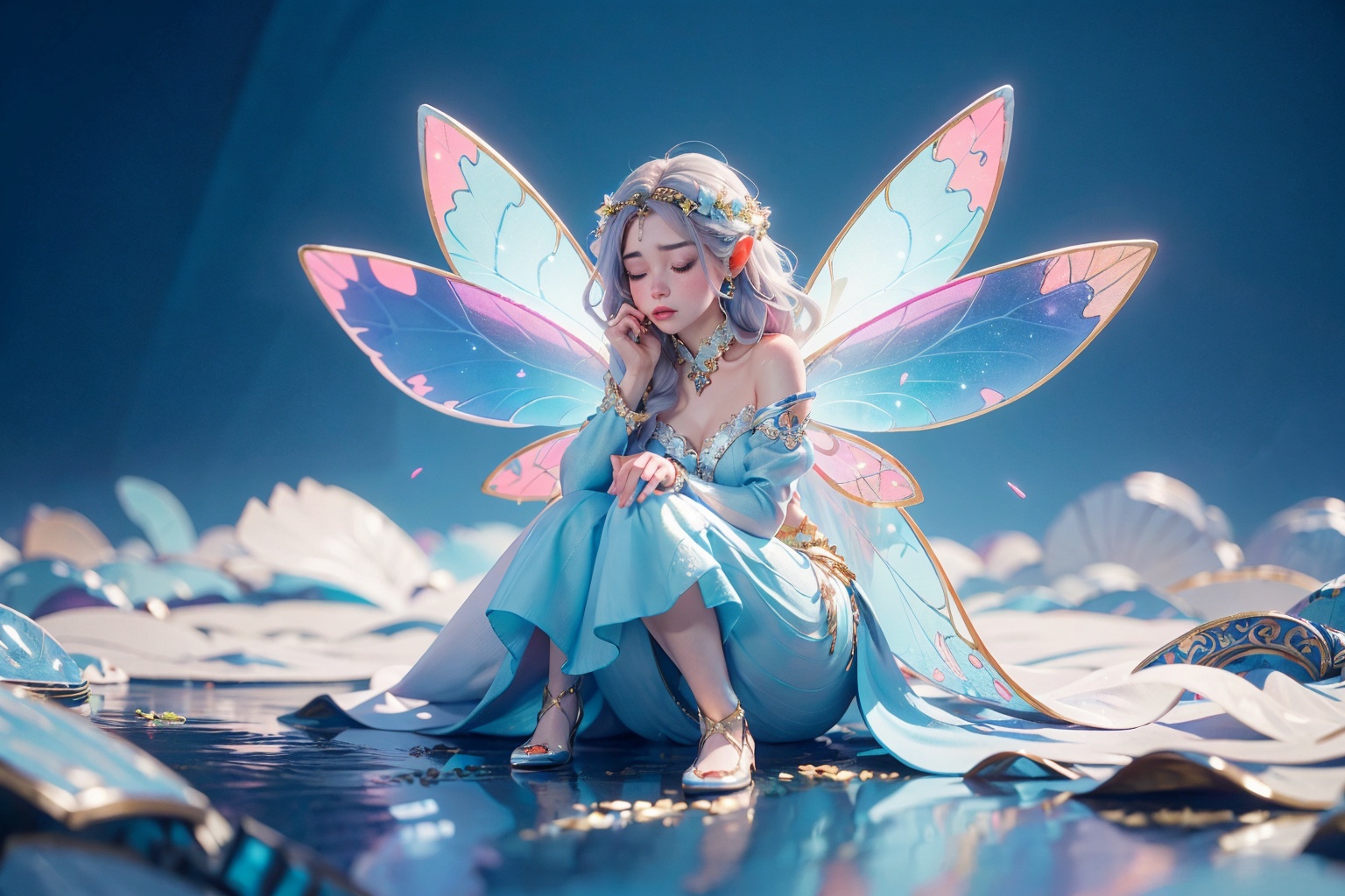 (((Fairy))),  Story,  bride posing under a fairy tale on Tensor.Art