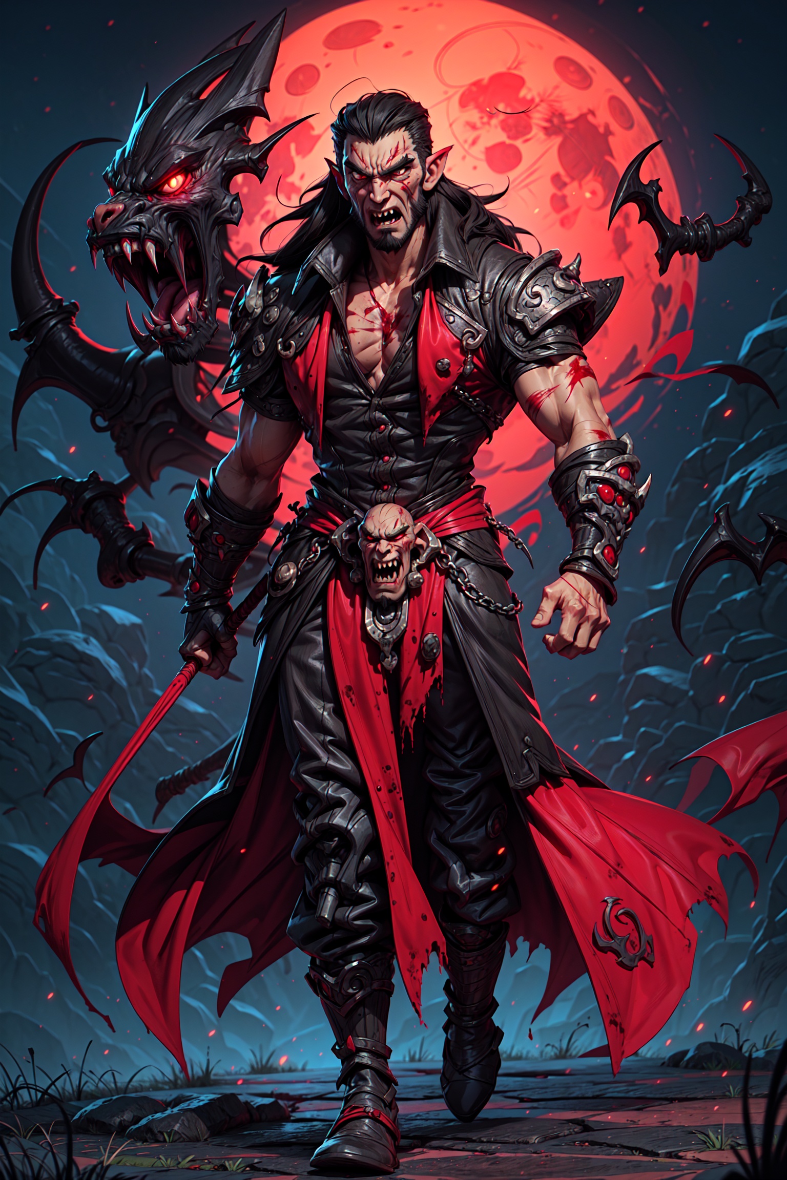 One old man ,  dracula ,  vampire face on Tensor.Art