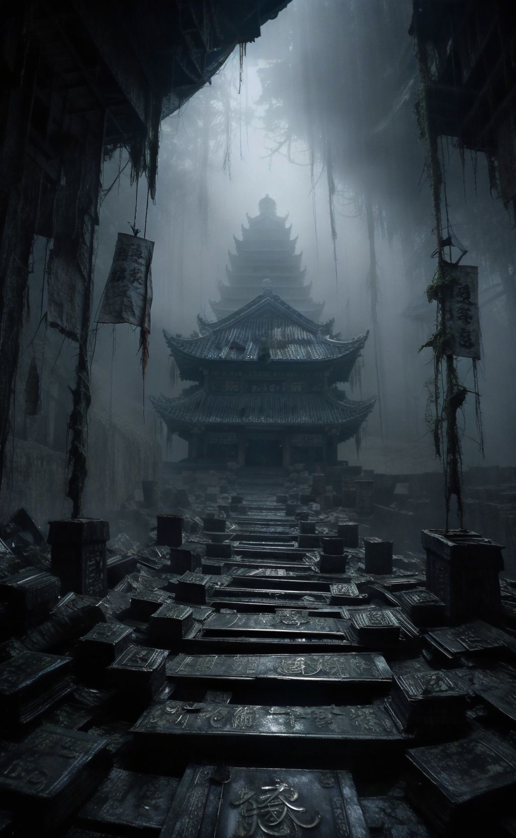 jiangchen,diyu,horror (theme),Floating Paper,Rune Wrapping