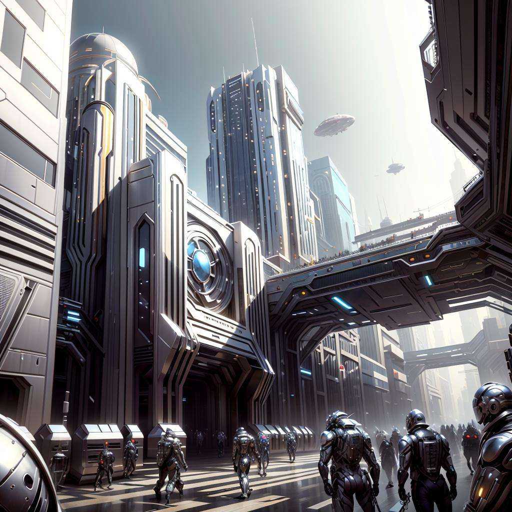 <lora:ChromeTech-21:0.8>,chrometech  , scifi, metallic , chrome  ,utopia, shopping district , (crowded)