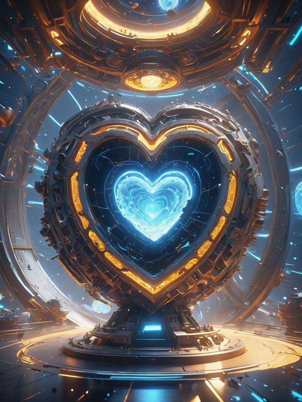 ((best quality)), ((masterpiece)), ((realistic,digital art)), (hyper detailed), DonMPl4**4T3chXL hovering heart, scifi, tech, Lunar Module, Astral, Blueshift, Solar Flare} octane rendering, raytracing, volumetric lighting, Backlit,Rim Lighting, 8K, HDR, <lora:add-detail-xl:.8> <lora:DonMPl4**4T3chXL-000010:0.7>