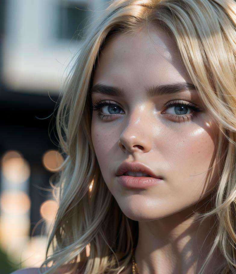 warrior girl,  hair blonde gradient,  looking at viewer on Tensor.Art