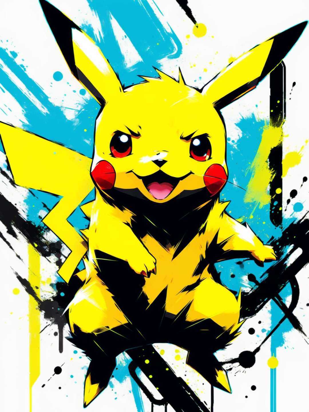 pokemon pikachu,  active pose,  anime on Tensor.Art