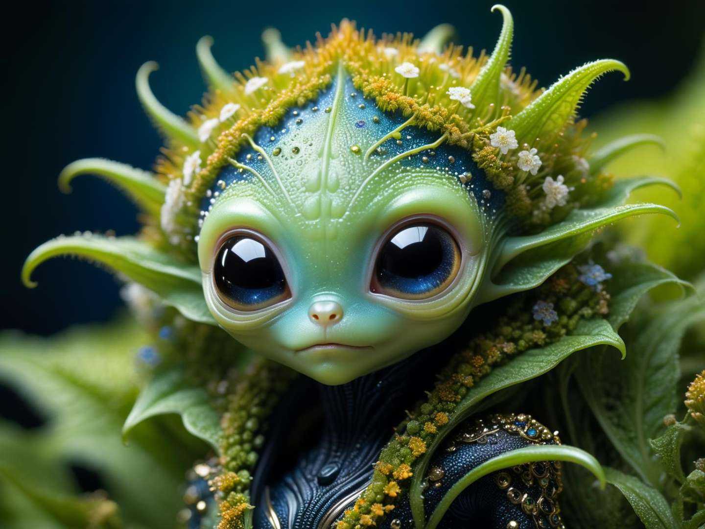 Cute creature from Space. terraforming. Alien Flora,  Miki Asai Macro photography,  close-up on Tensor.Art