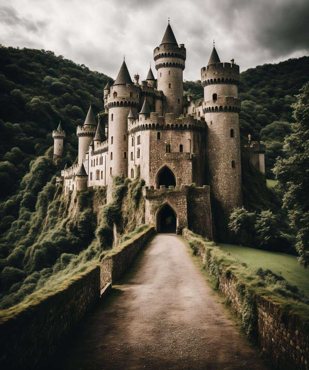 mj,  medieval castle on Tensor.Art