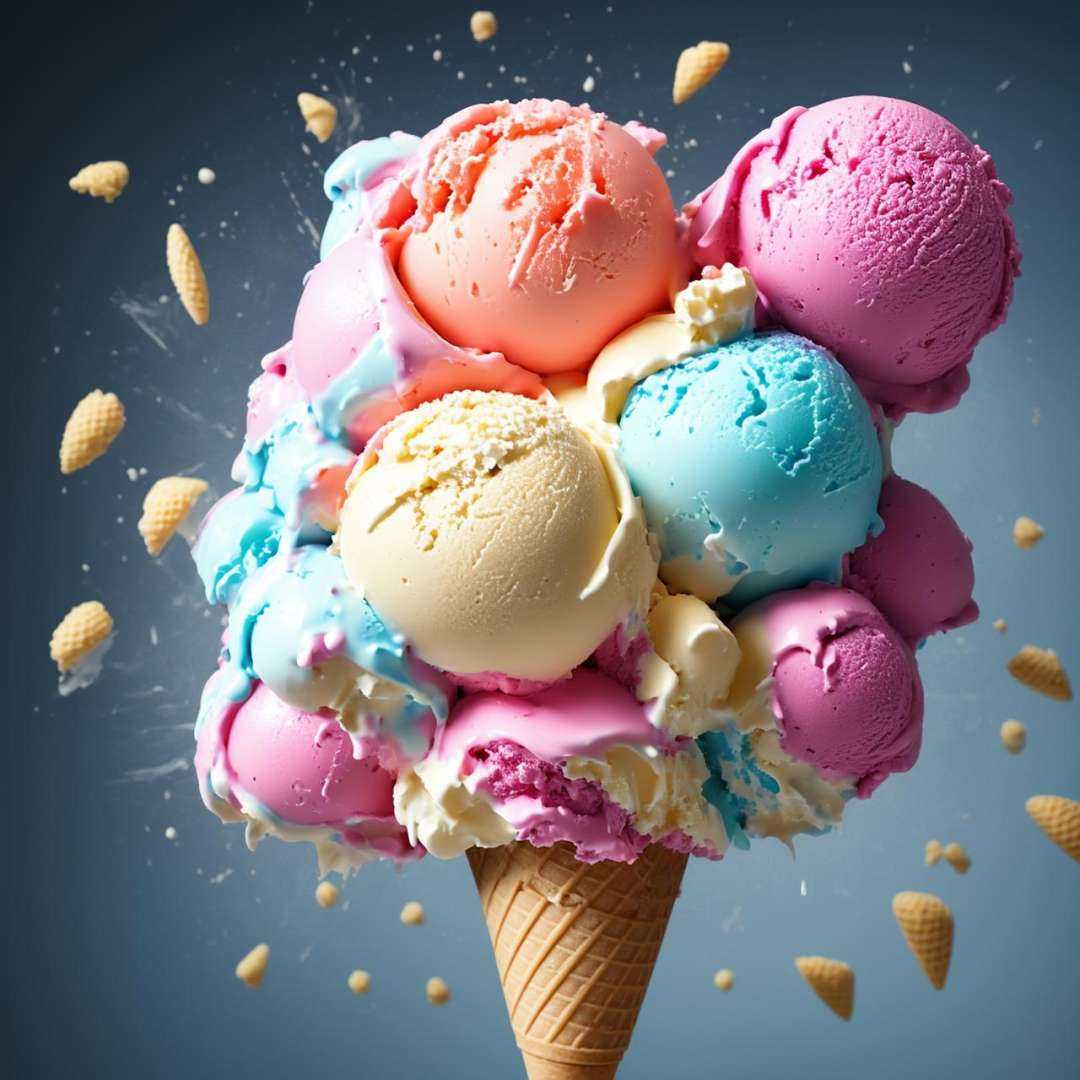 mj,  ice-cream explosion on Tensor.Art