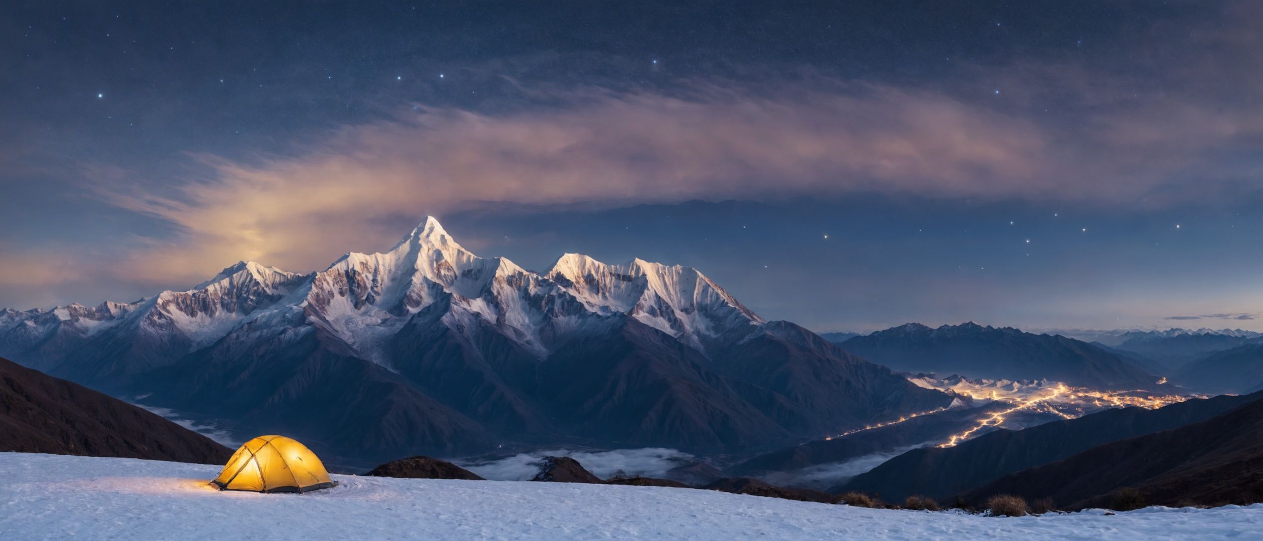 Snow Mountain_RZJS,mountain,sky,landscape,<lora:sdxl_M-000005:0.6>,evening,starry_sky,