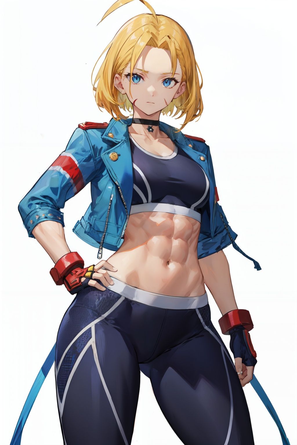 cammy sf6,  black sports bra,  choker by Goofy Ai on Tensor.Art