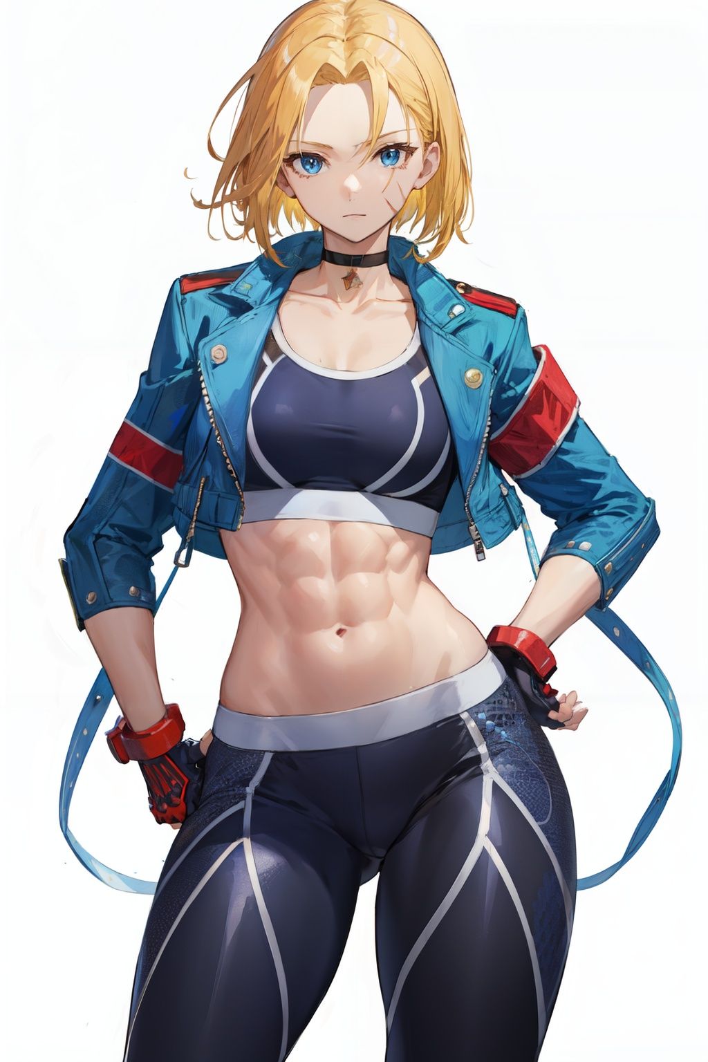 cammy sf6,  black sports bra,  choker by Goofy Ai on Tensor.Art