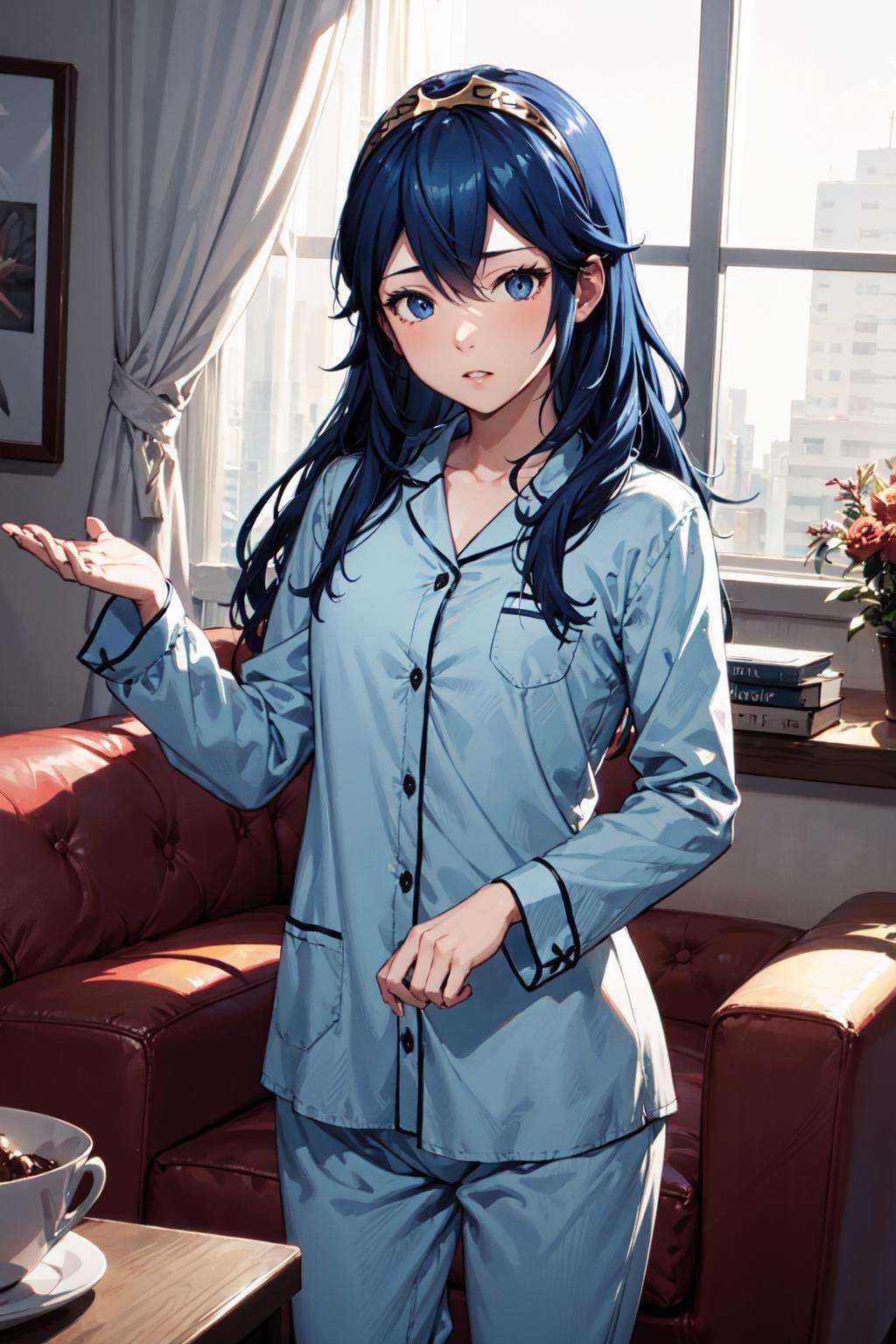 1girl,  blue hair,  blue eyes on Tensor.Art