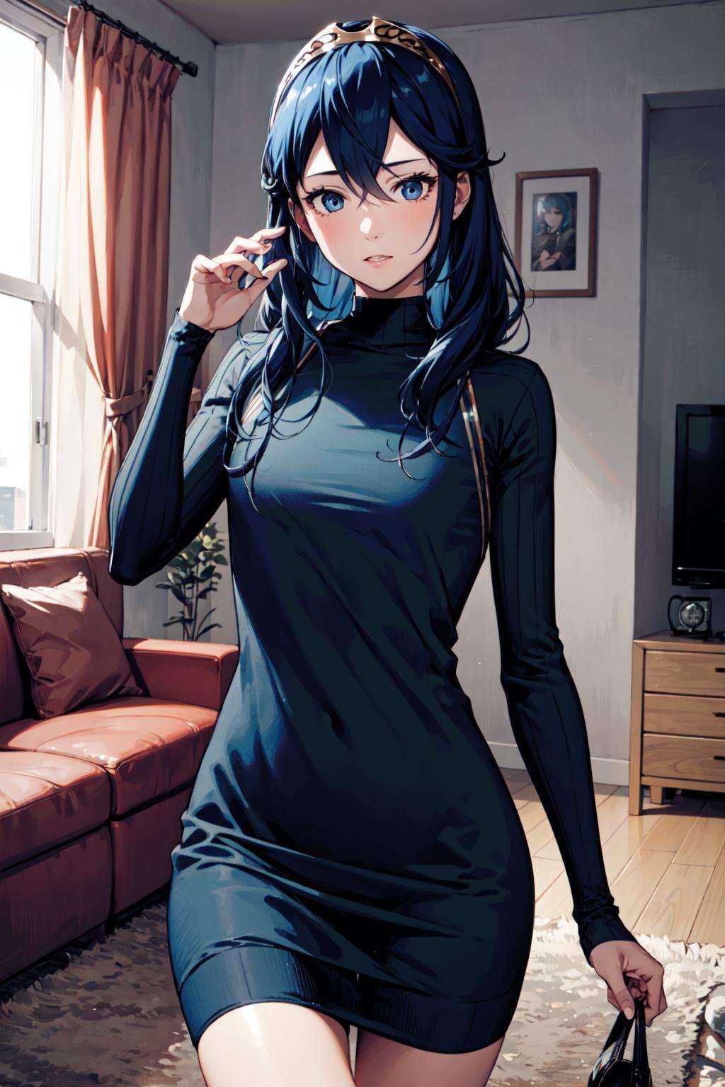 1girl,  blue hair,  blue eyes on Tensor.Art