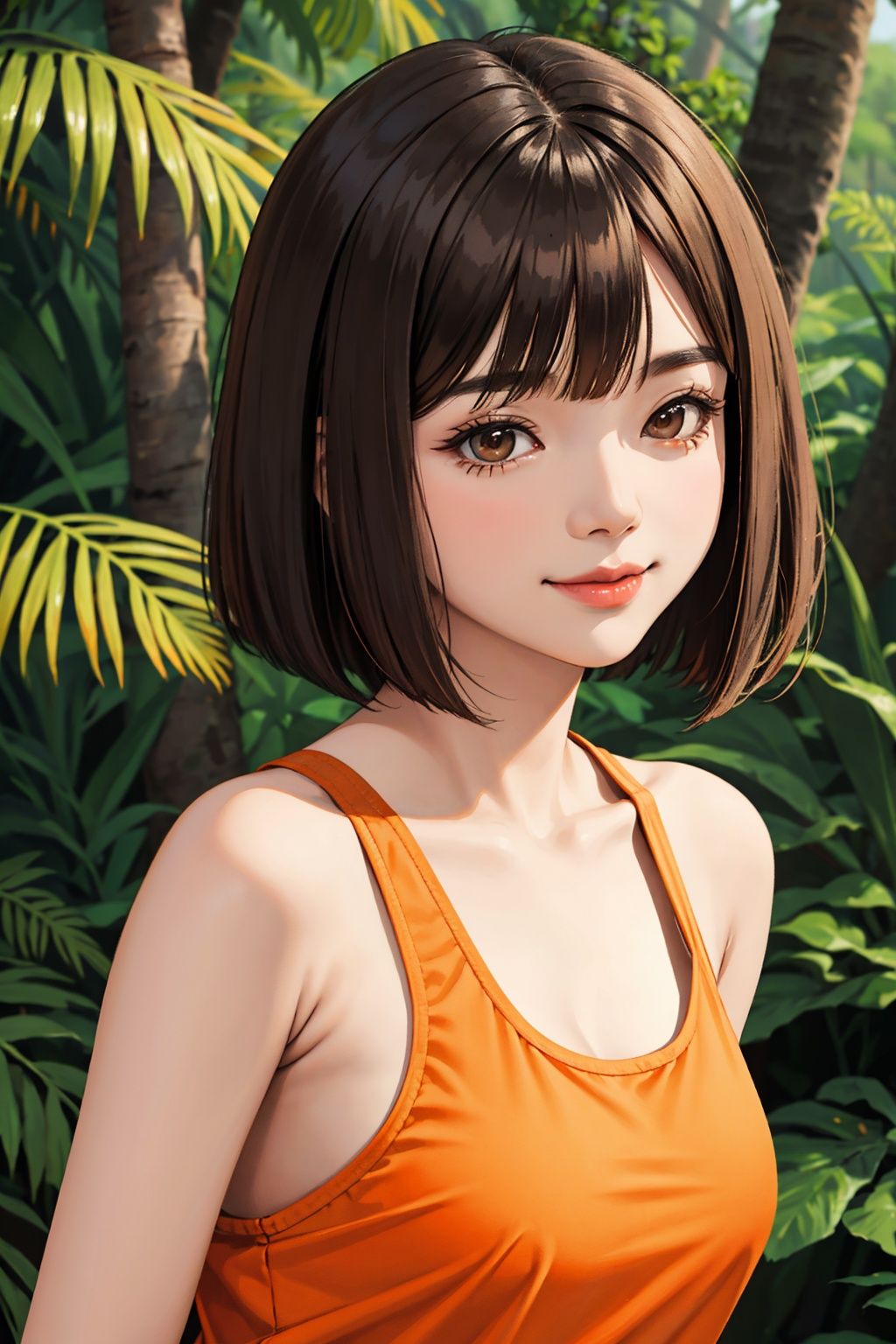 asian woman,  brown hair,  bob cut by Sena on Tensor.Art