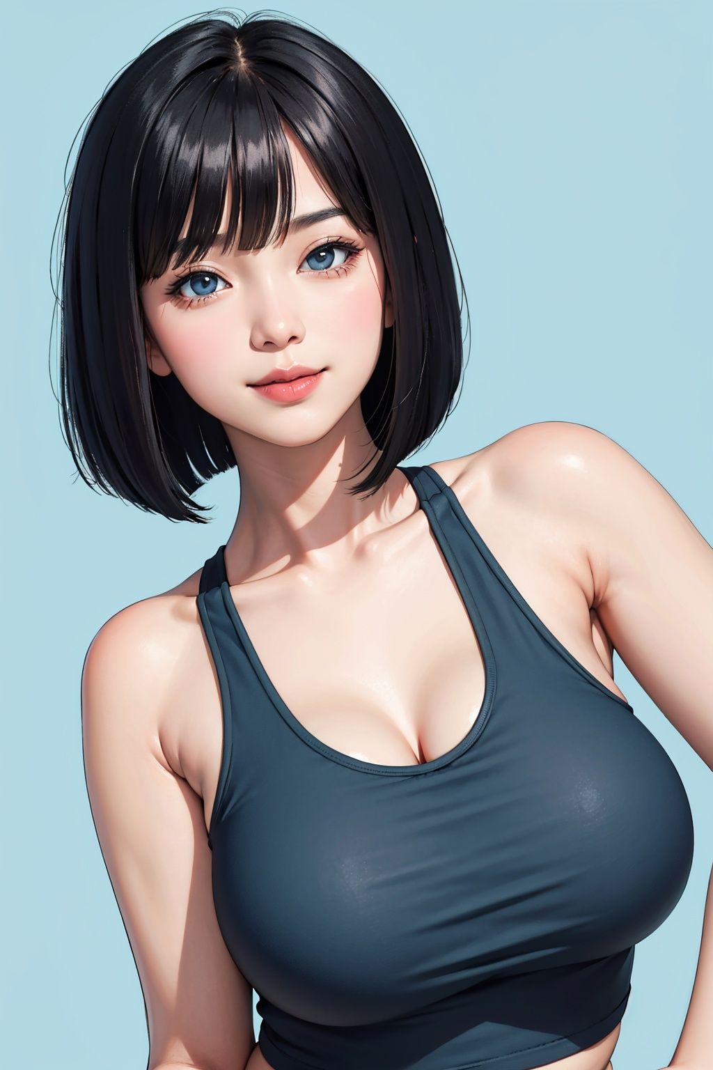asian woman,  bob cut,  close-up on Tensor.Art