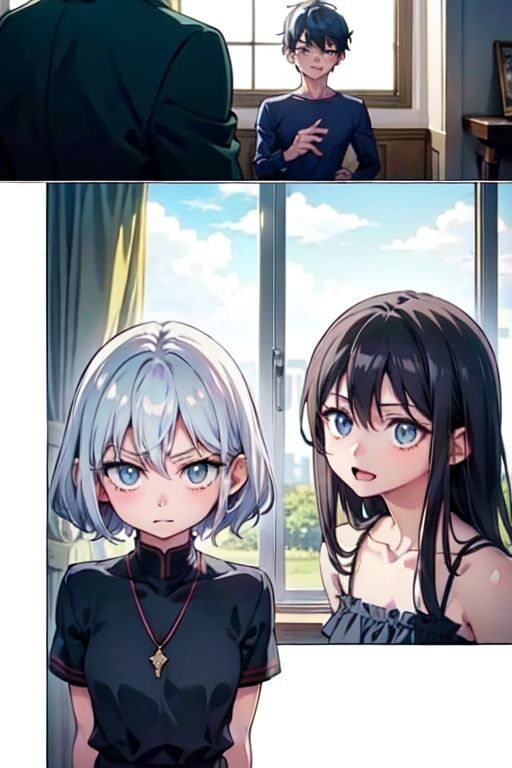 manga,  short_hair,  bangs on Tensor.Art