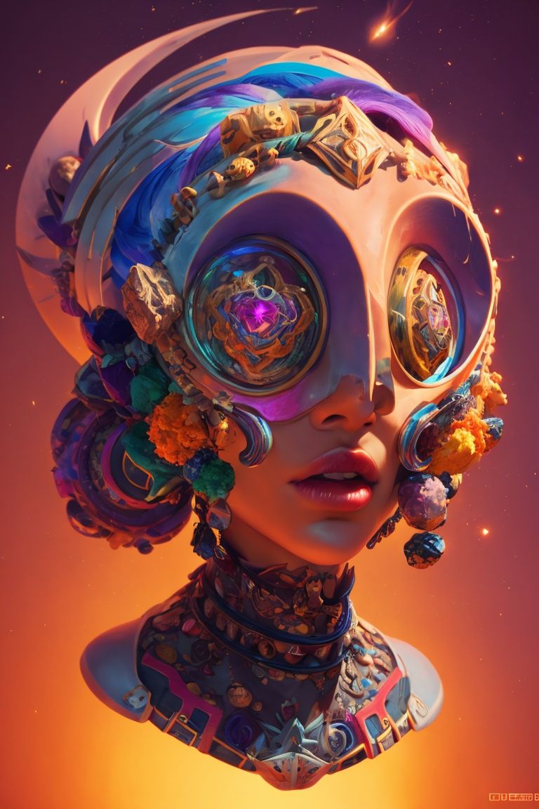 Warlock head,  mind-expanding drug abstract fractals,  [pugh-subject|pugh-subject|anad] woman stonepunk on Tensor.Art
