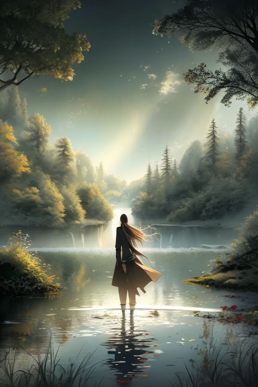 1 girl,  charming,  nature landscape on Tensor.Art