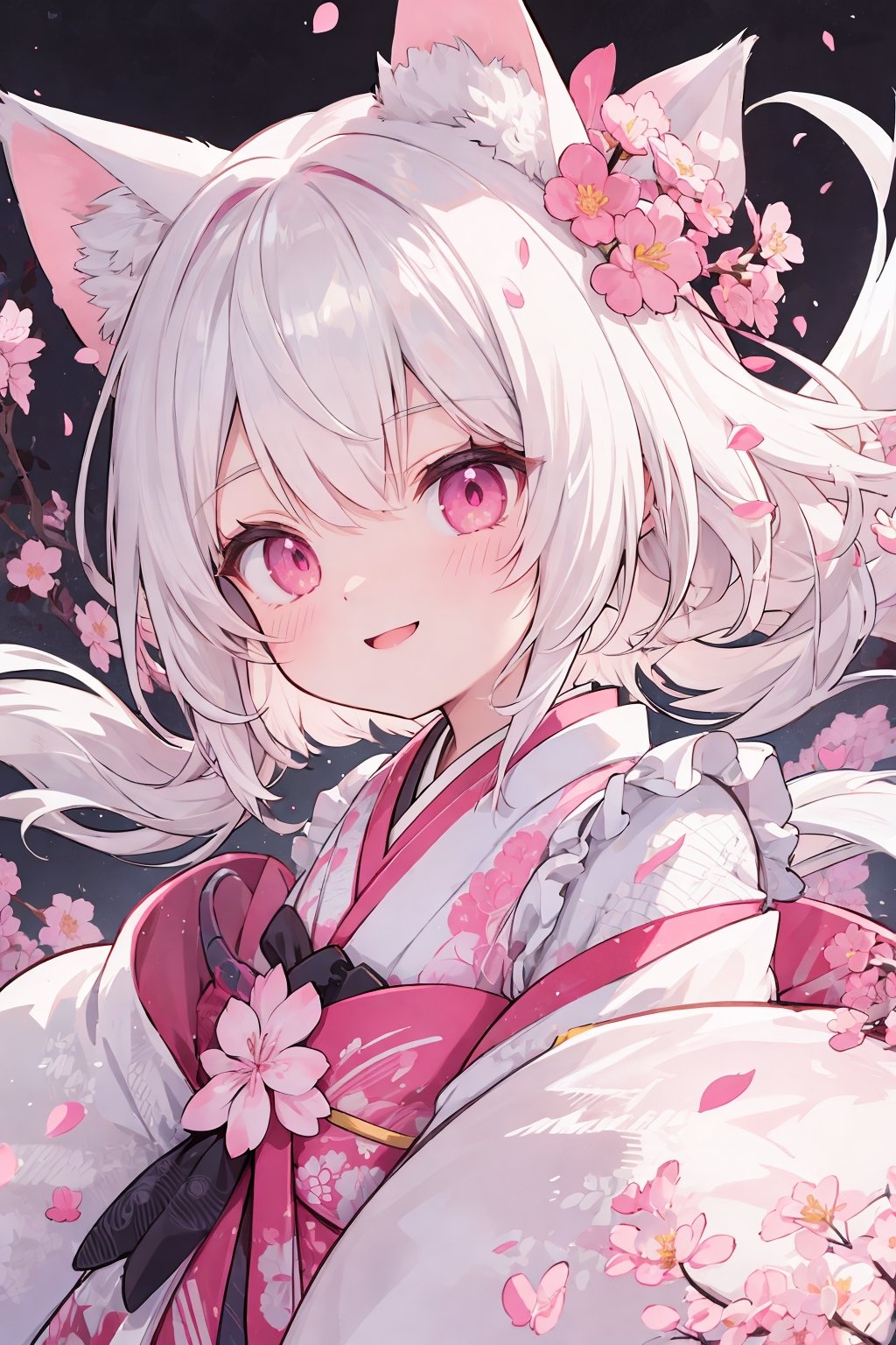 BREAK ,  solo BREAK kimono,  white hair on Tensor.Art