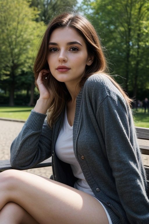 beautiful poland women ,  sitting in green park,  European Female on Tensor.Art