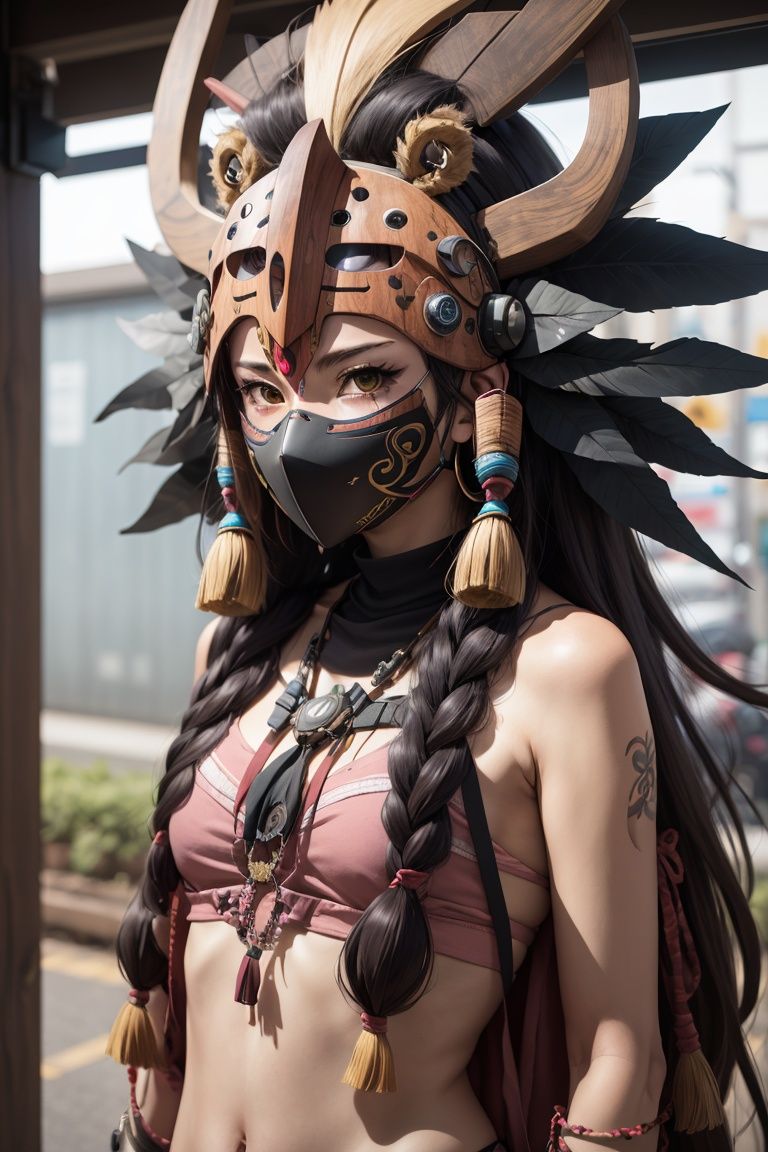 cibertribal,  mask_Lion by  🆁⚠🆄🅱🆈 on Tensor.Art