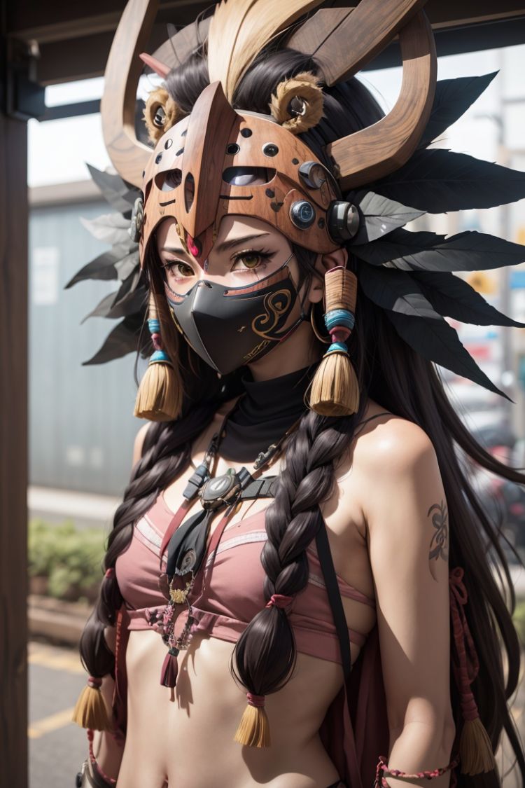 tribal mask 红宝石 by 🆁⚠🆄🅱🆈 on Tensor.Art