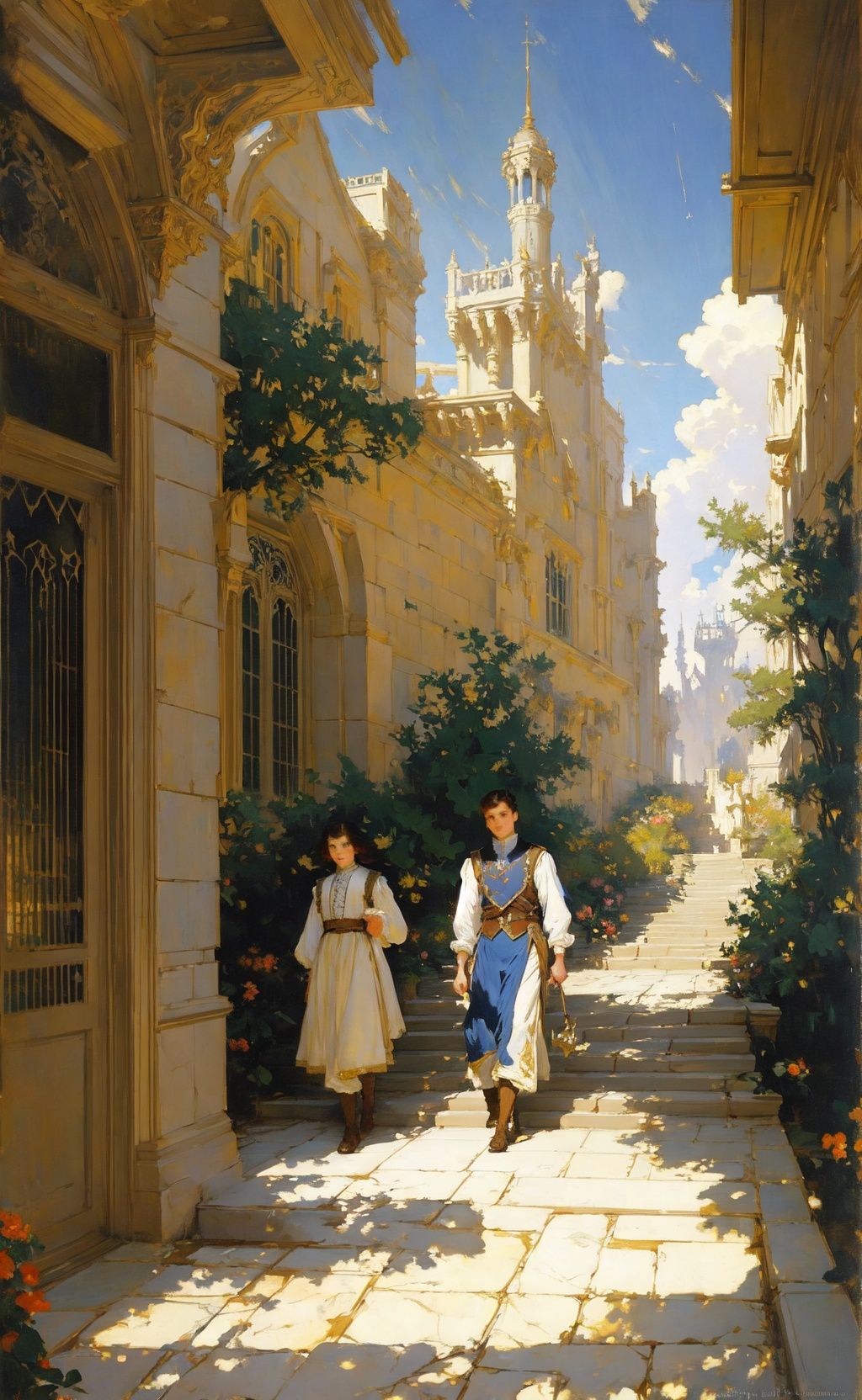 oil painting fantasy illustration,  Dean Cornwell,  John Singer Sargent on Tensor.Art
