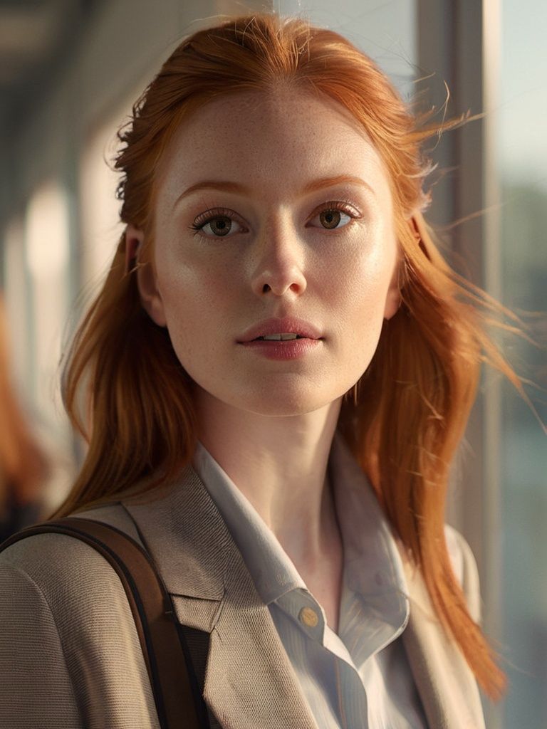 masterpiece,  close up portrait,  woman redhead on Tensor.Art