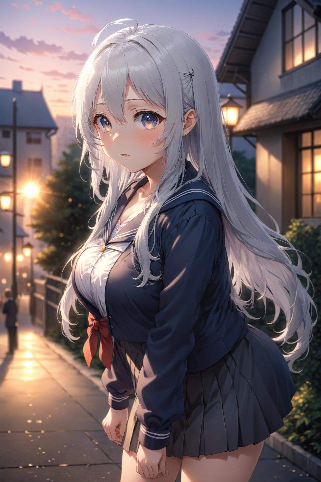 anime,  girl,  silver hair on Tensor.Art