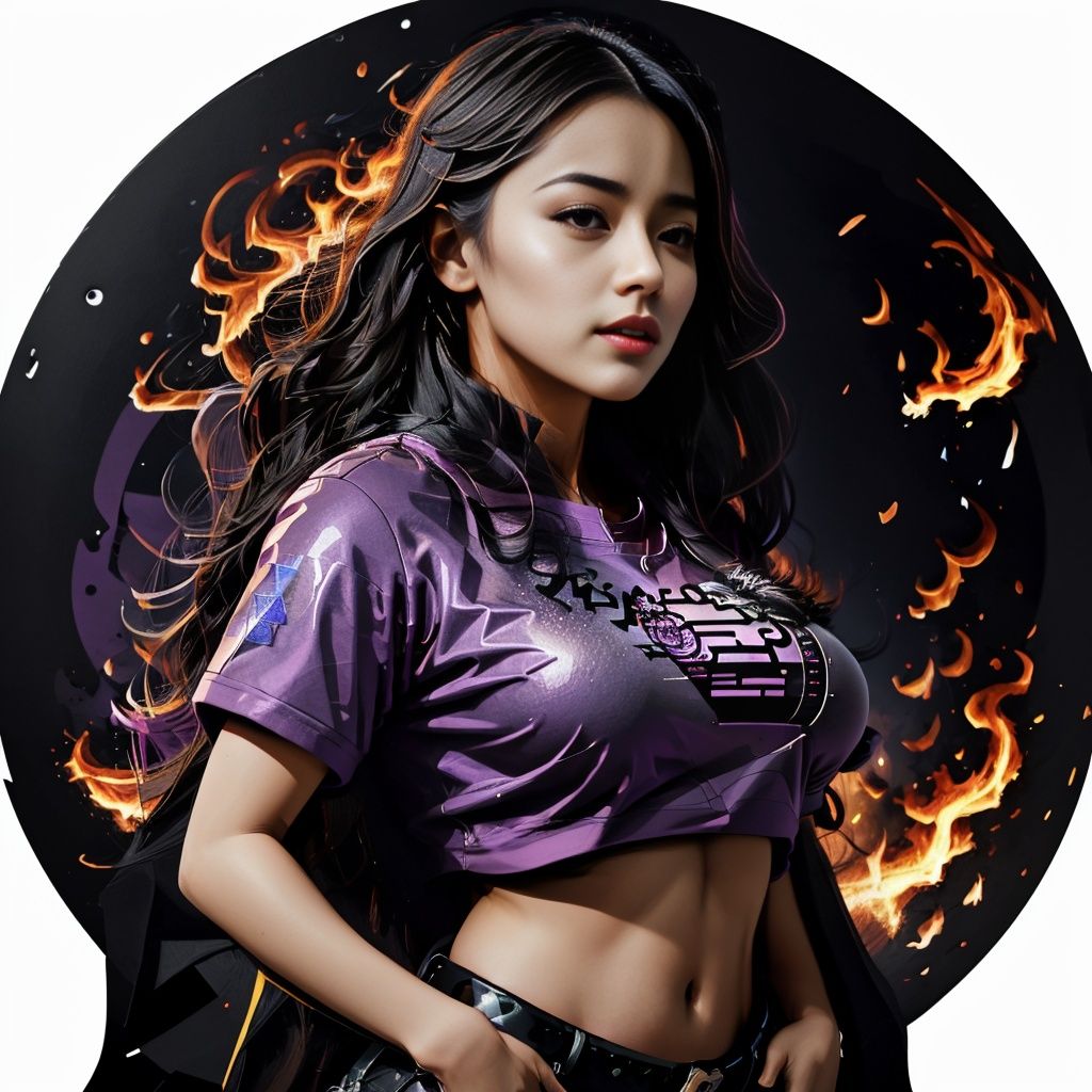 xyzsanart01,  1girl,  purple shirt on Tensor.Art