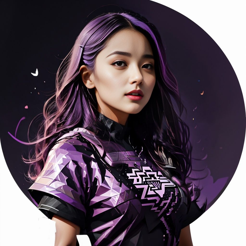 xyzsanart01,  1girl,  purple shirt on Tensor.Art