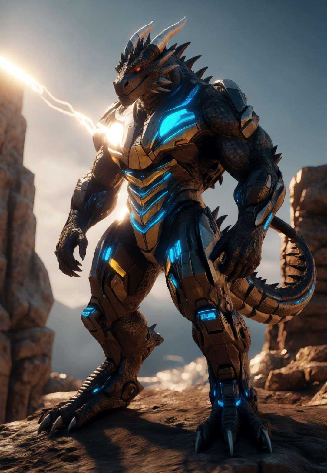 An advanced bionic mech,  cybrog,  anthro on Tensor.Art