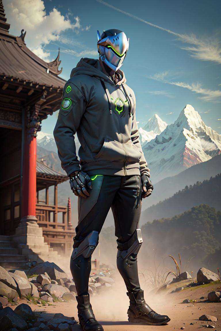genji,  solo,  hoodie on Tensor.Art