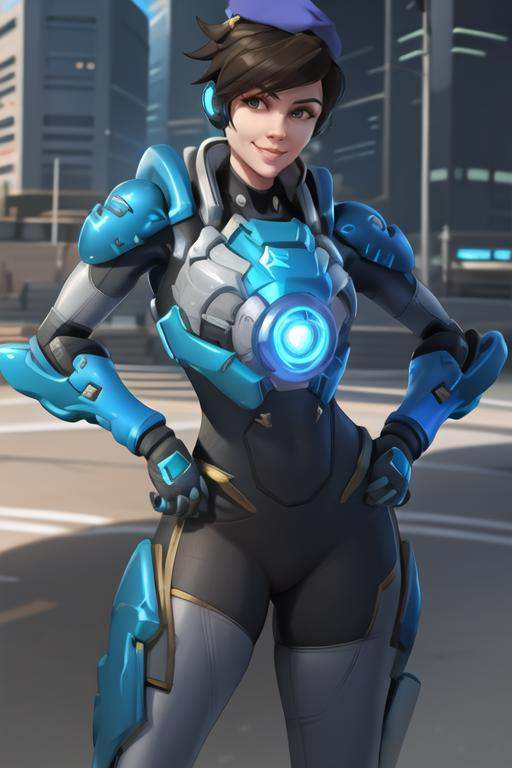 tracer,  cadet uniform,  beret on Tensor.Art