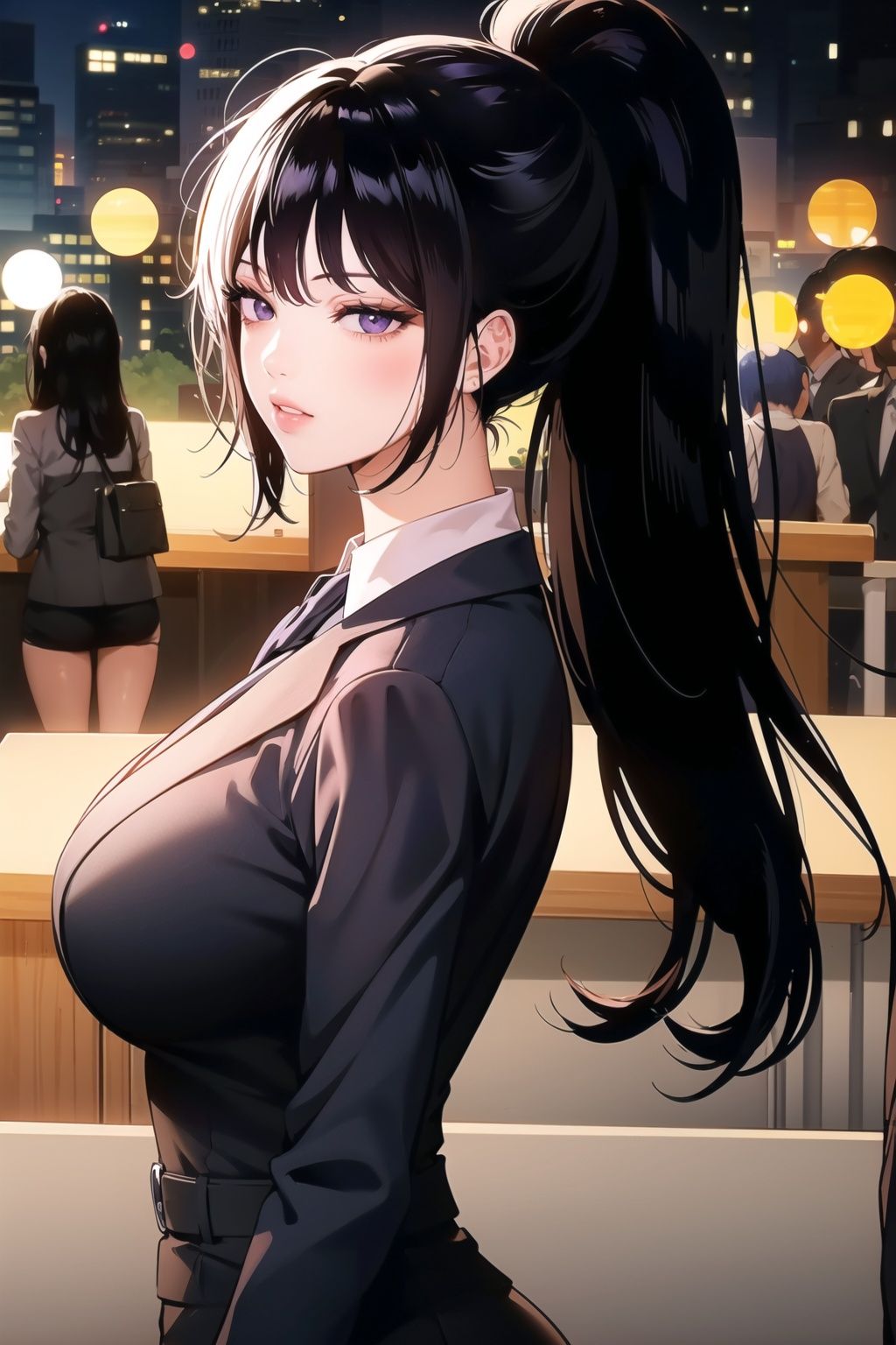 1girl,  solo,  black hair on Tensor.Art