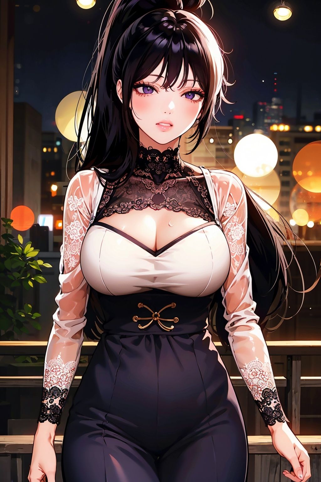 1girl,  solo,  black hair on Tensor.Art