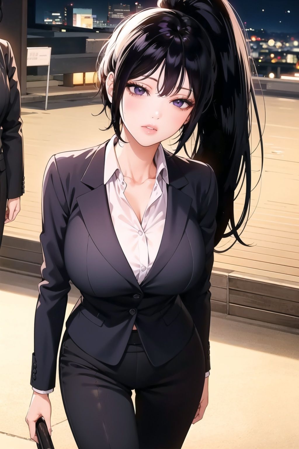 1girl,  solo,  black hair on Tensor.Art