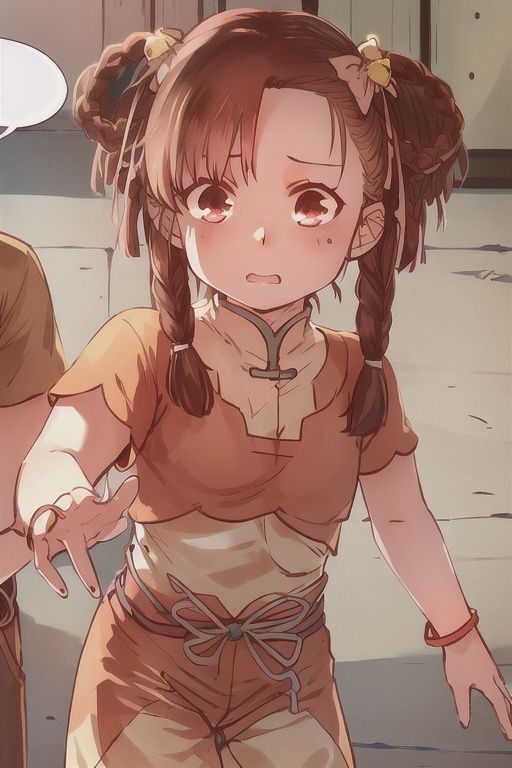 loli, dark red hair, hair rings, cute, liyiru11