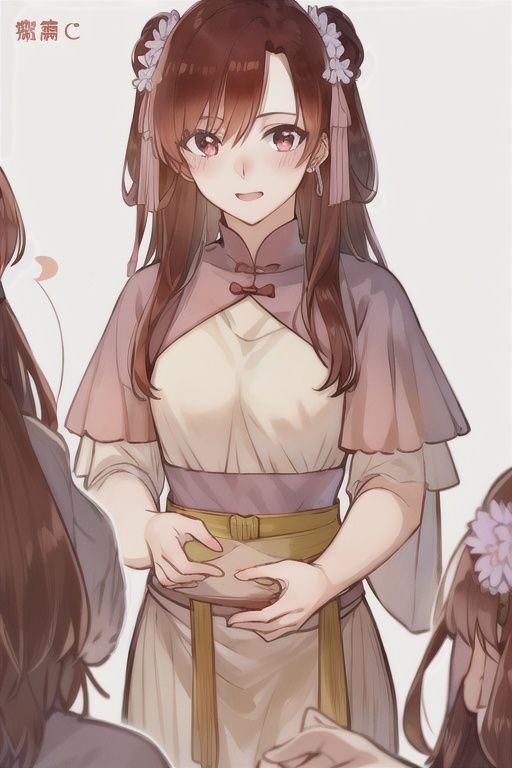 girl, dark red hair, hair rings, liyiru20