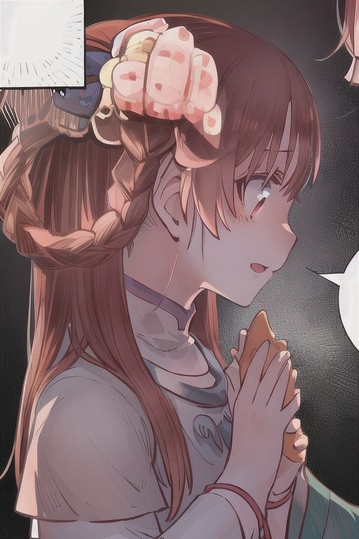 loli, dark red hair, hair rings, cute, liyiru