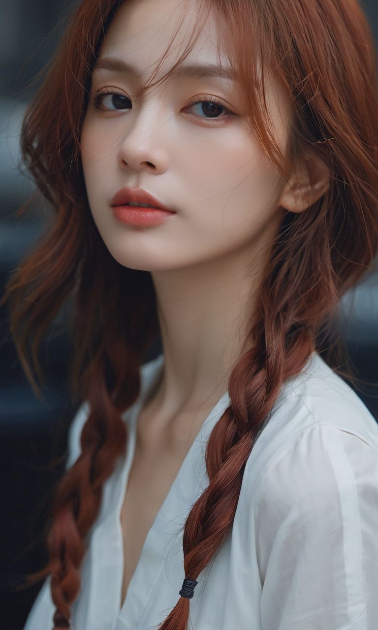 xxmixgirl,  a red haired girl,  in the style of realistic hyper-detailed portraits on Tensor.Art