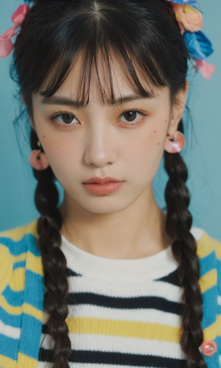 xxmixgirl,  kooky portraits of 80’s mall teens in retro clothing,  shot on VHS on Tensor.Art